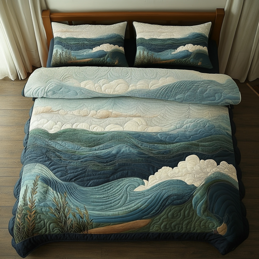 Quiet Tides 3-Piece Quilted Bedding Set NCU0DV5623
