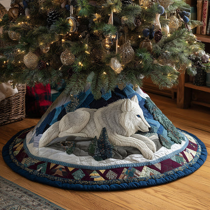 Quiet Watch Snow Christmas Quilted Tree Skirt NCU0TH3785