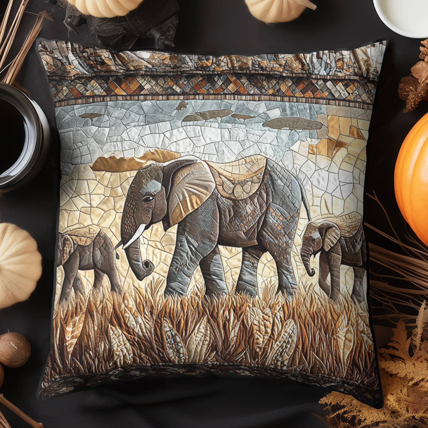 Elephant Dreams Quilted Pillow Case NCU0VH4467