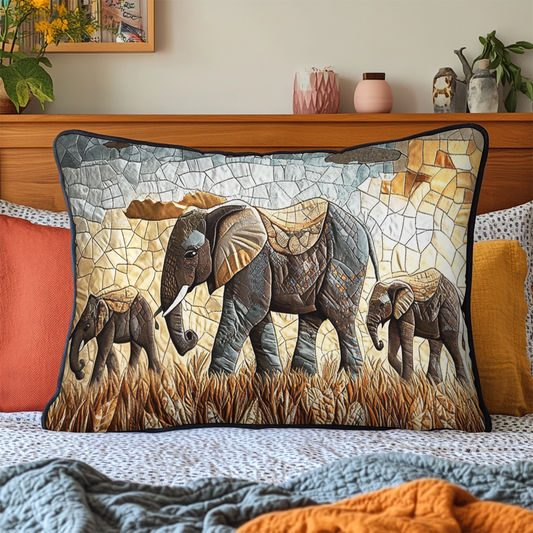 Elephant Dreams Quilted Bedding Pillow Case NCU0VH4468