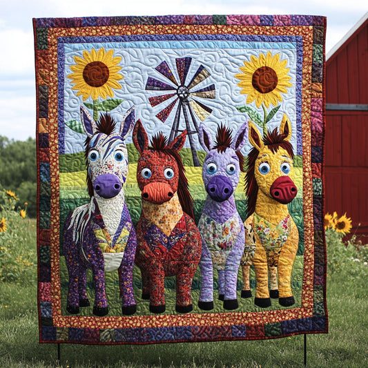 Quirky Burros Quilted Blanket NCU0PT6469
