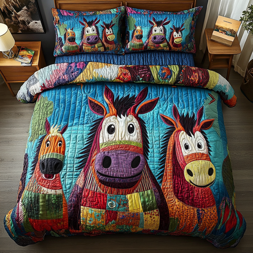 Quirky Comfort 3-Piece Quilted Bedding Set NCU0VH3514