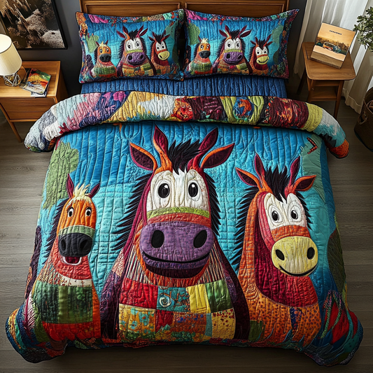 Quirky Comfort 3-Piece Quilted Bedding Set NCU0VH3514
