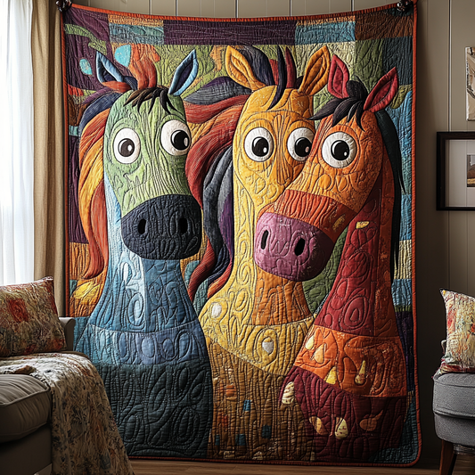 Quirky Horse Quilted Blanket NCU0DV5472