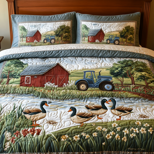 Quirky Quack 3-Piece Quilted Bedding Set NCU0VH4153