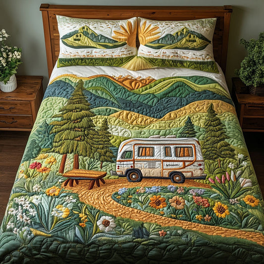 RV Journey 3-Piece Quilted Bedding Set NCU0PT6351