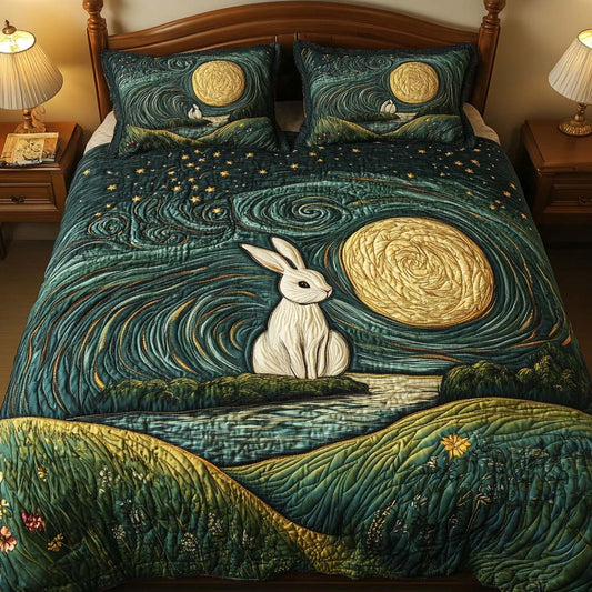 Rabbit Serenity 3-Piece Quilted Bedding Set NCU0NT9144