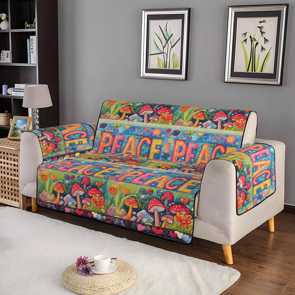 Radiance of Peace Quilted Sofa Cover NCU0PT6910