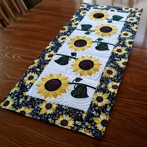 Radiant Sunflower Delight Quilted Table Runner NCU0TL204