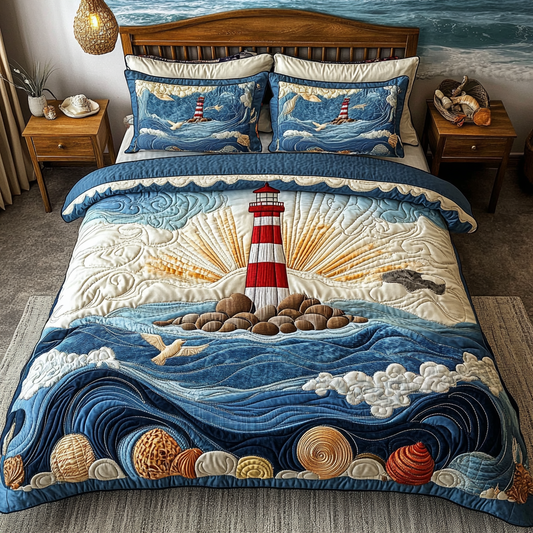 Radiant Beacon 3-Piece Quilted Bedding Set NCU0VL1399