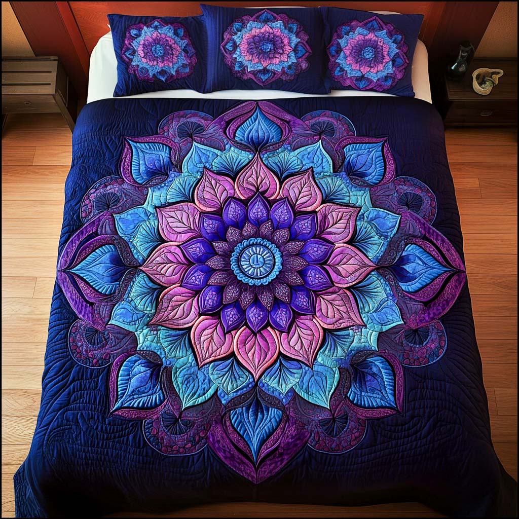 Radiant Bloom 3-Piece Quilted Bedding Set NCU0NT2446