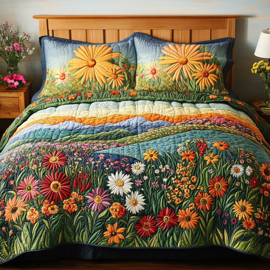 Radiant Bloom 3-Piece Quilted Bedding Set NCU0VH4427