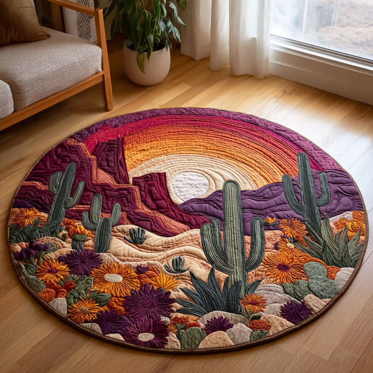 Radiant Bloom Quilted Round Mat NCU0TV004