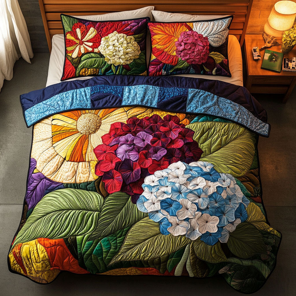 Radiant Blooms 3-Piece Quilted Bedding Set NCU0PT5762