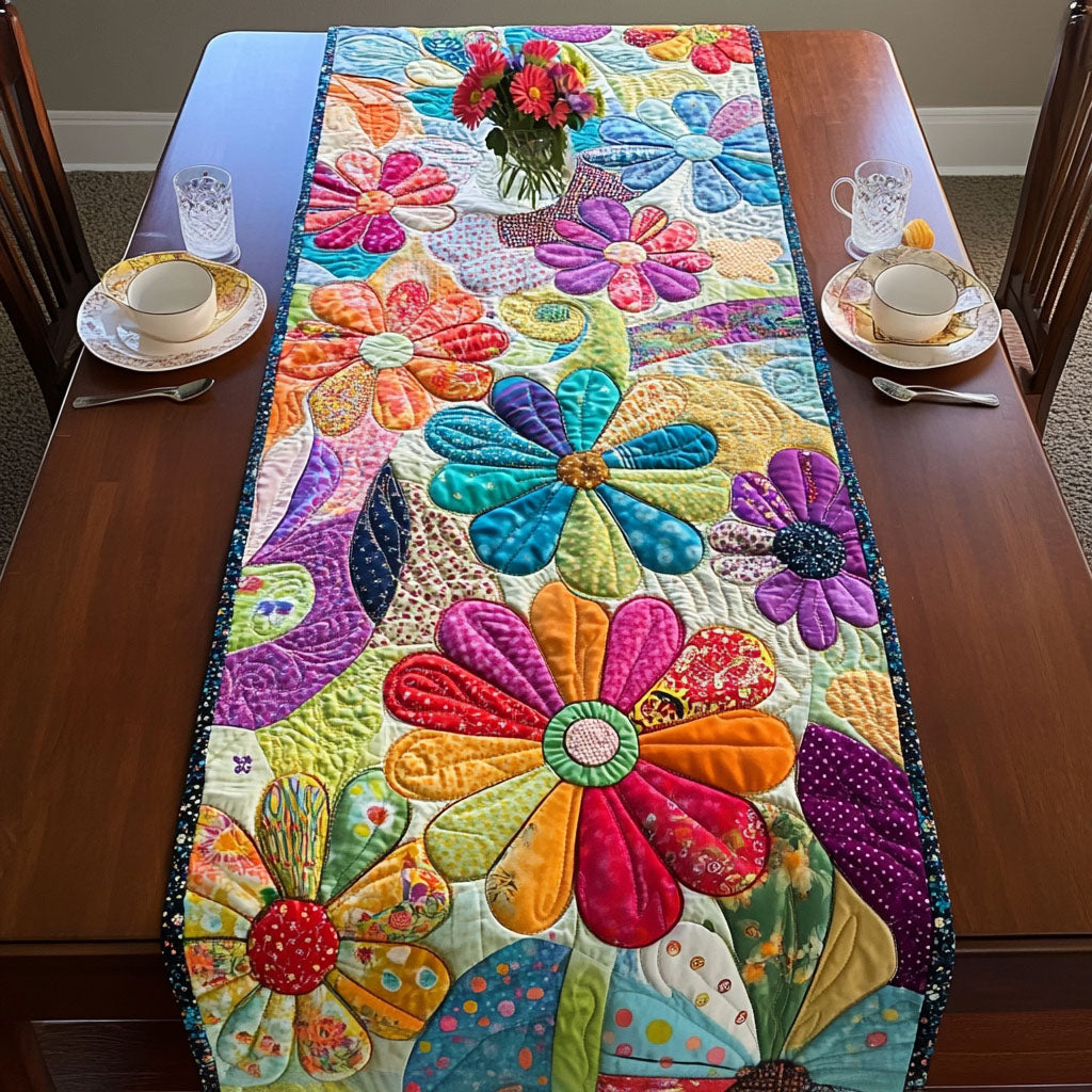 Radiant Blossoms Quilted Table Runner NCU0PT7251