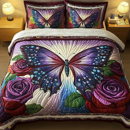 Radiant Butterfly 3-Piece Quilted Bedding Set NCU0DK4271