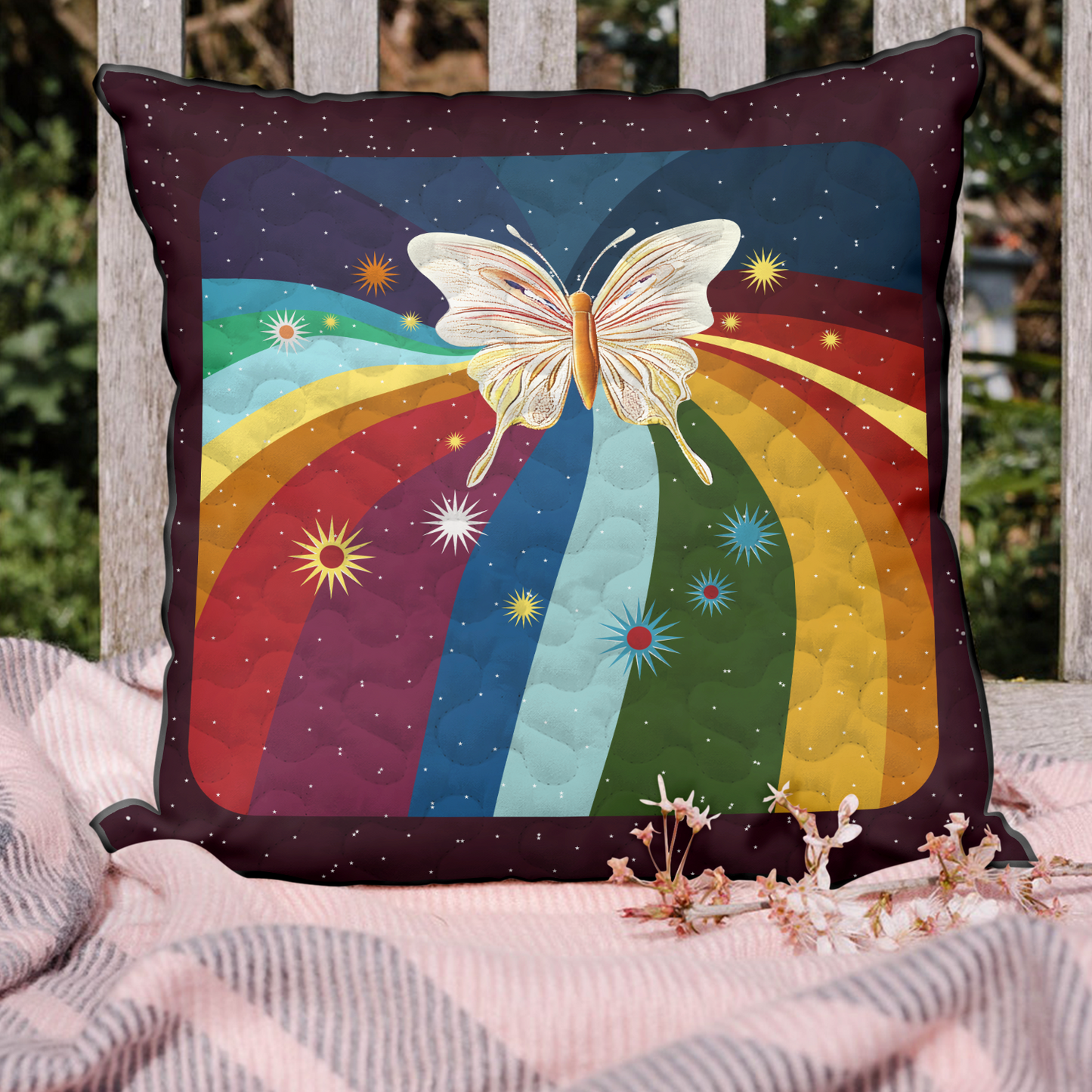 Radiant Butterfly Quilted Pillow Case NCU0DK3777