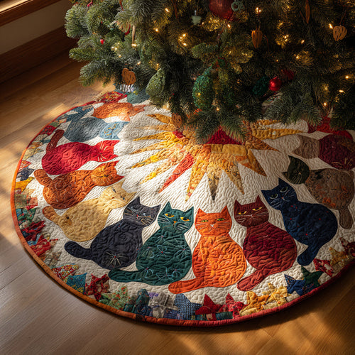 Radiant Cat Quilted Christmas Tree Skirt NCU0HH1159