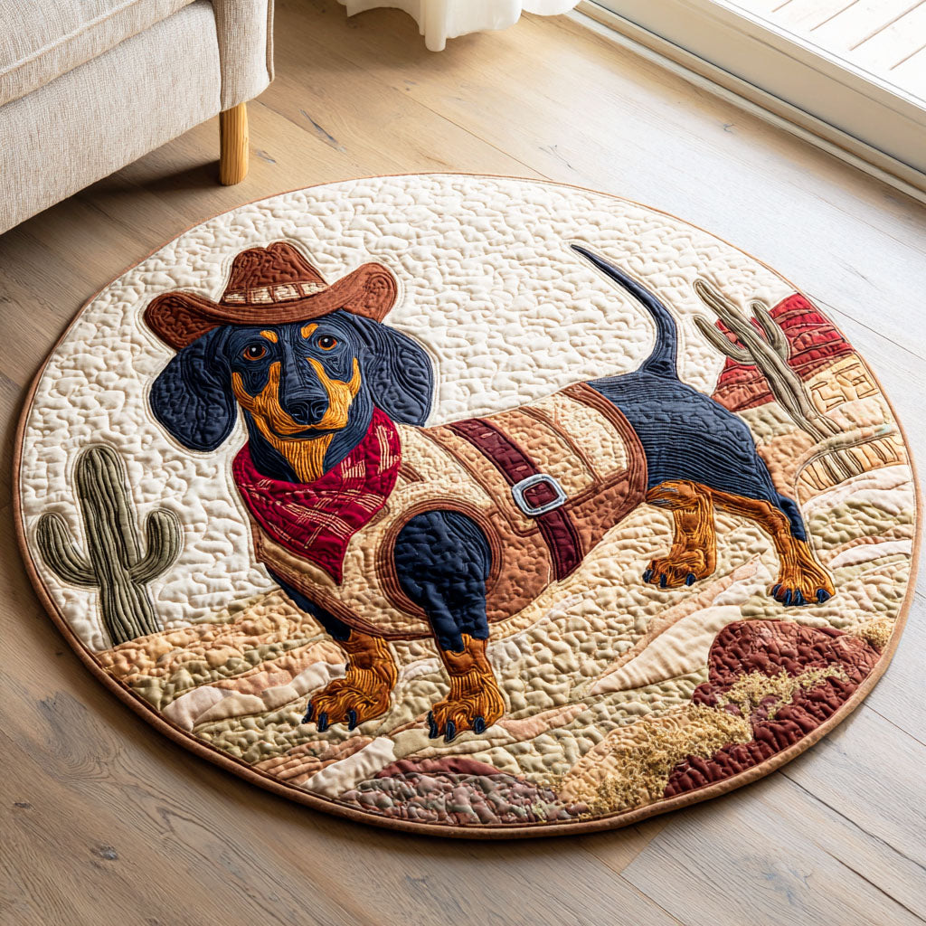 Radiant Dachshund Quilted Round Mat NCU0TD481