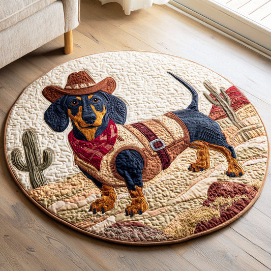 Radiant Dachshund Quilted Round Mat NCU0TD481