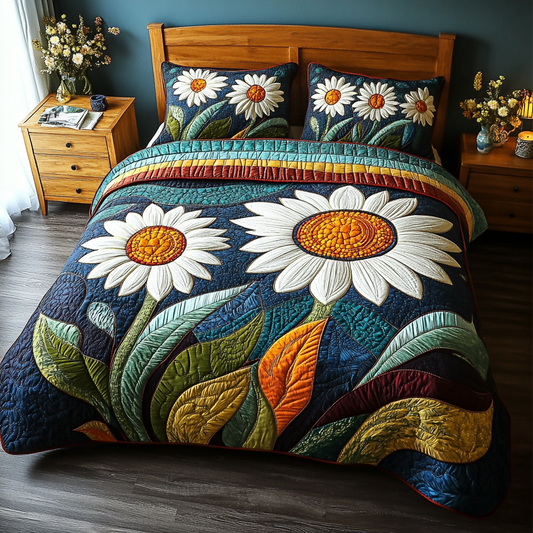 Radiant Daisies 3-Piece Quilted Bedding Set NCU0DK6048