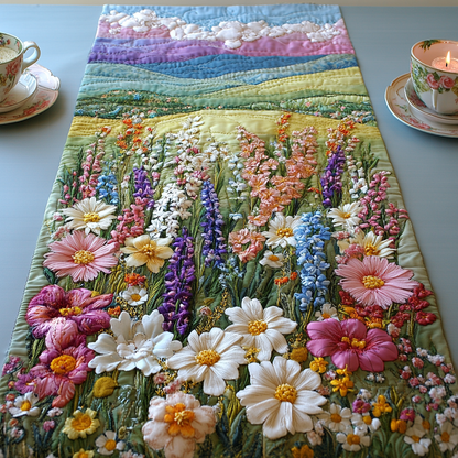 Radiant Daisies Quilted Table Runner NCU0DV4988