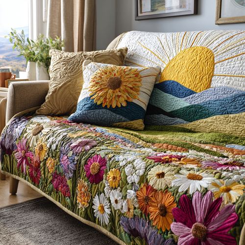 Radiant Dawn Quilted Sofa Cover NCU0DK10854