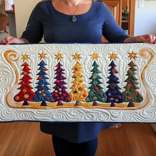 Radiant Evergreen Bliss Quilted Table Runner NCU0PT1389