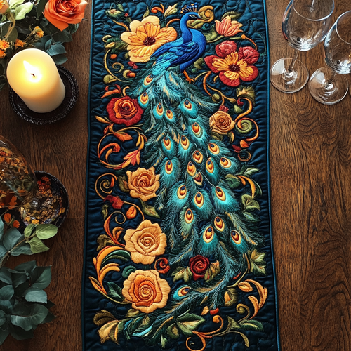 Radiant Feather Quilted Table Runner NCU0VH4839