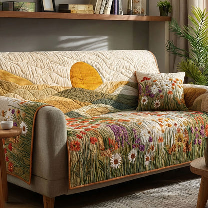 Radiant Fields Quilted Sofa Cover NCU0DK12189