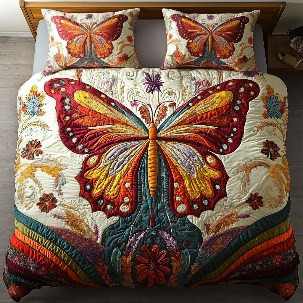 Radiant Flight 3-Piece Quilted Bedding Set NCU0VH2840