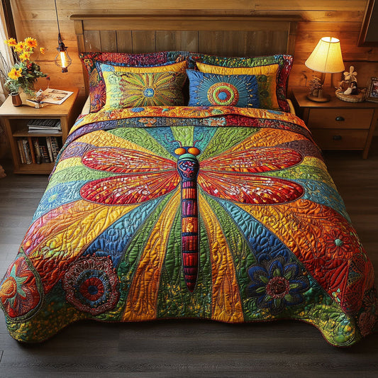 Radiant Flight Ensemble 3-Piece Quilted Bedding Set NCU0PT3422