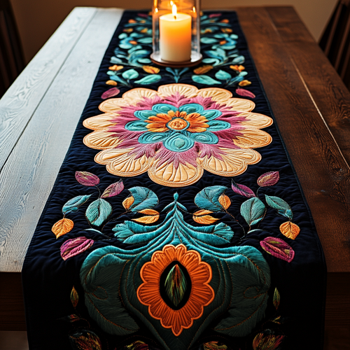 Radiant Flora Quilted Table Runner NCU0VH2735
