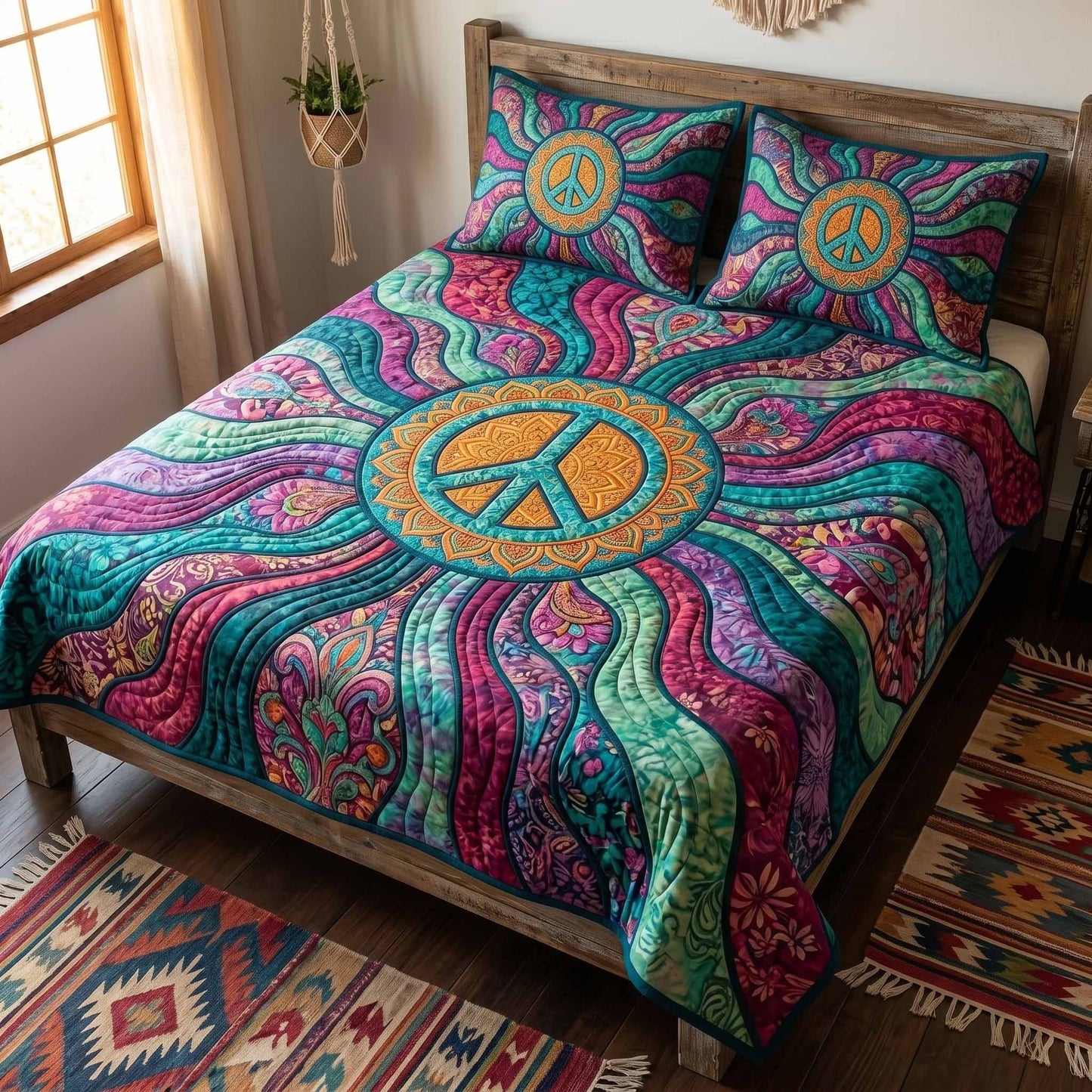 Radiant Flow 3-Piece Quilted Bedding Set NCU0XD2772