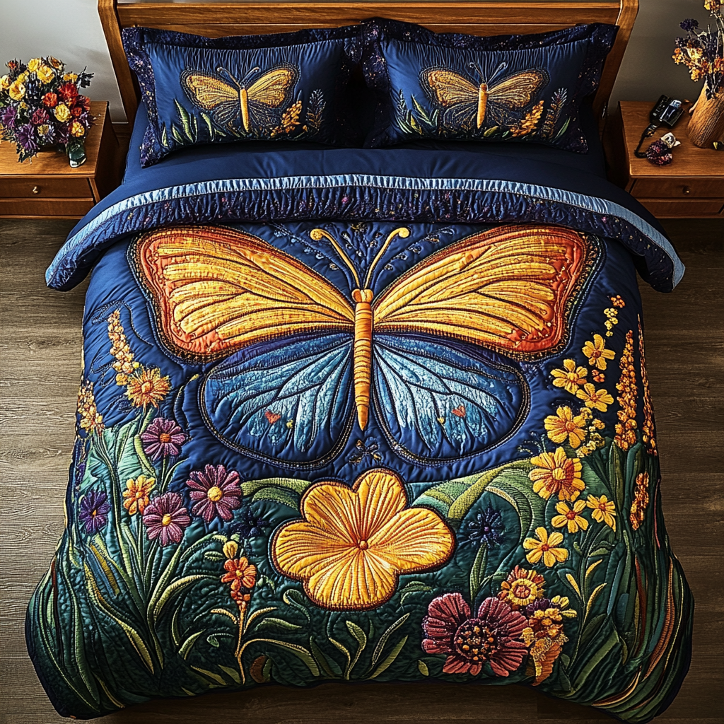Radiant Flutter 3-Piece Quilted Bedding Set NCU0VL1135
