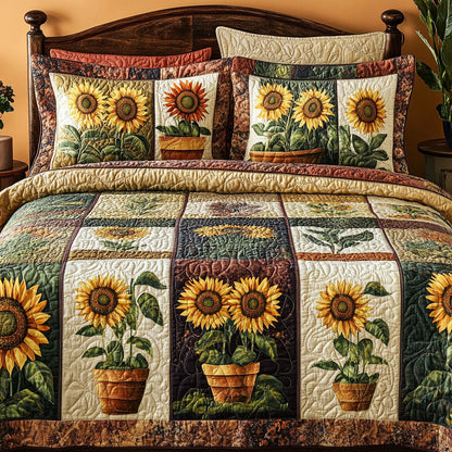 Radiant Garden 3-Piece Quilted Bedding Set NCU0NT5123