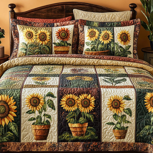 Radiant Garden 3-Piece Quilted Bedding Set NCU0NT5123