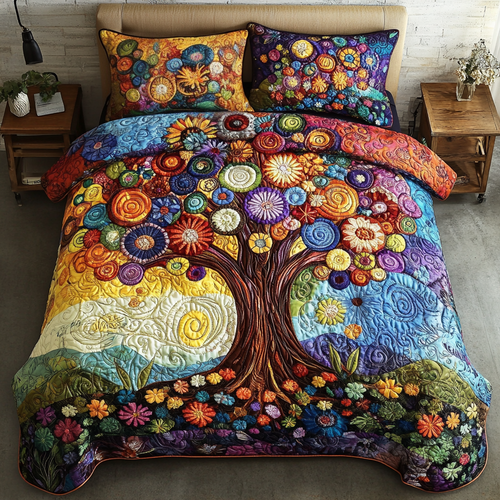 Radiant Garden 3-Piece Quilted Bedding Set NCU0VH2586