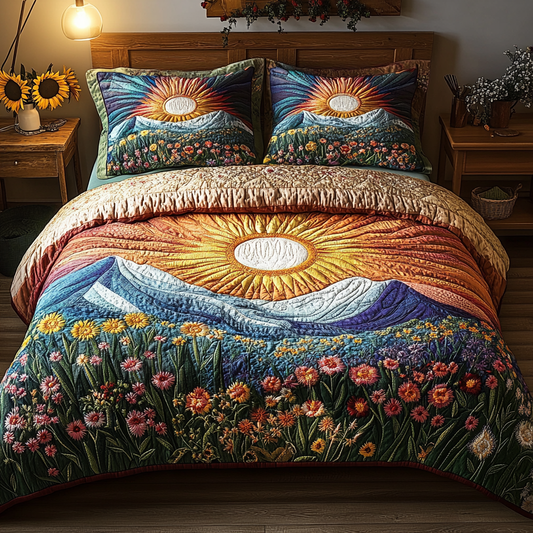 Radiant Garden 3-Piece Quilted Bedding Set NCU0VL1585