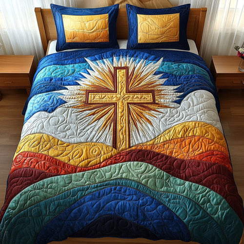 Radiant Glory 3-Piece Quilted Bedding Set NCU0NT3517