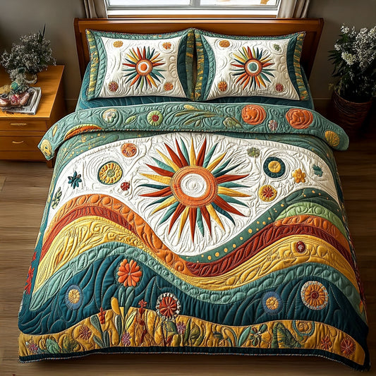 Radiant Groove 3-Piece Quilted Bedding Set NCU0PT5398