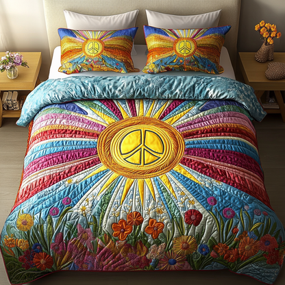 Radiant Harmony 3-Piece Quilted Bedding Set NCU0VL1146