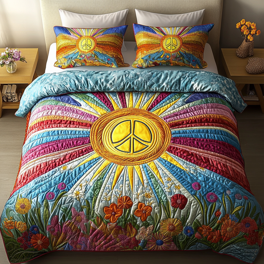 Radiant Harmony 3-Piece Quilted Bedding Set NCU0VL1146