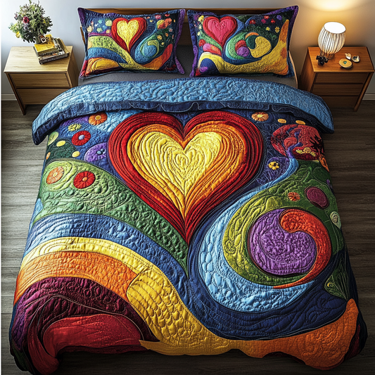 Radiant Heart 3-Piece Quilted Bedding Set NCU0DK4284