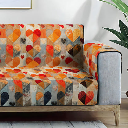 Radiant Hearts Quilted Sofa Cover NCU0PT3233