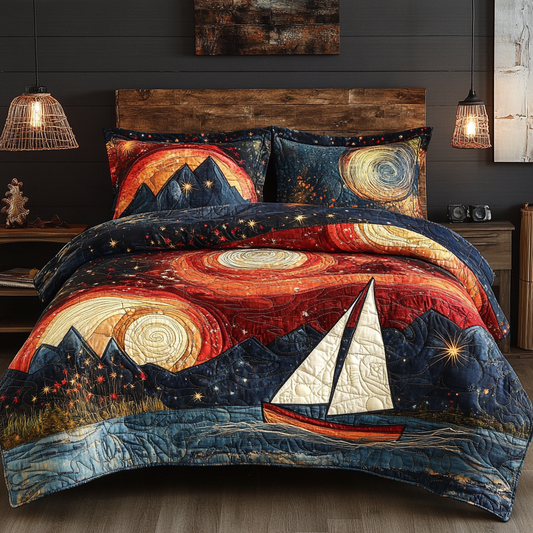 Radiant Horizon 3-Piece Quilted Bedding Set NCU0VL995