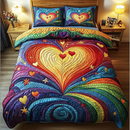 Radiant Love 3-Piece Quilted Bedding Set NCU0DK4259