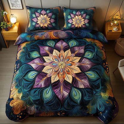 Radiant Mandala Blossom 3-Piece Quilted Bedding Set NCU0DK2632