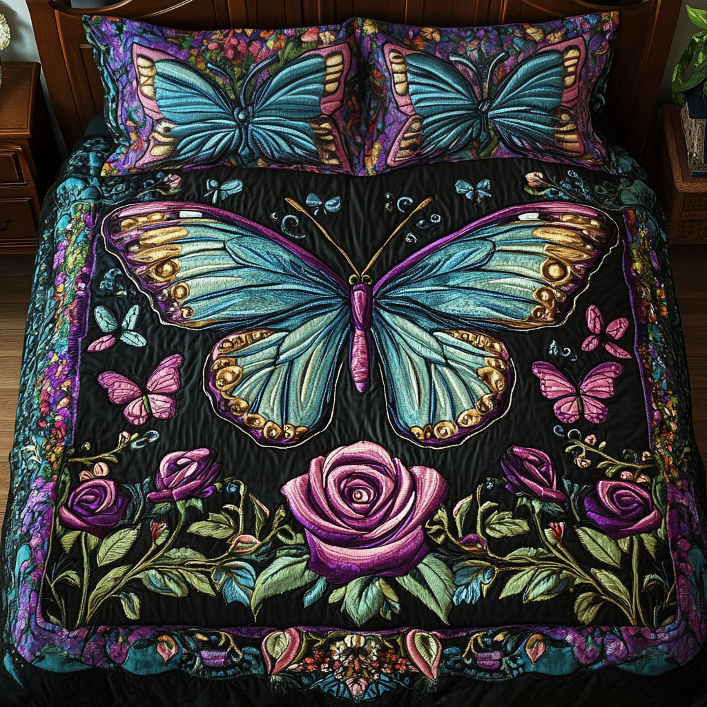 Butterfly Quilted Bedding Set NCU0VT108
