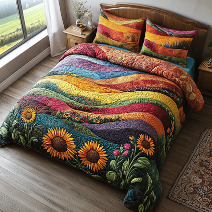 Radiant Meadows 3-Piece Quilted Bedding Set NCU0DV4147